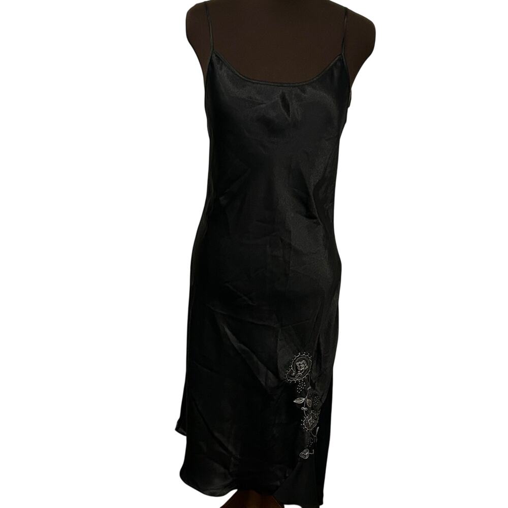 Sophia By Delicates Women’s Black Slip Dress Nightgown Size M Feminine Dainty